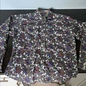 Thomas Dean Multicolor Paisley Button Down Shirt